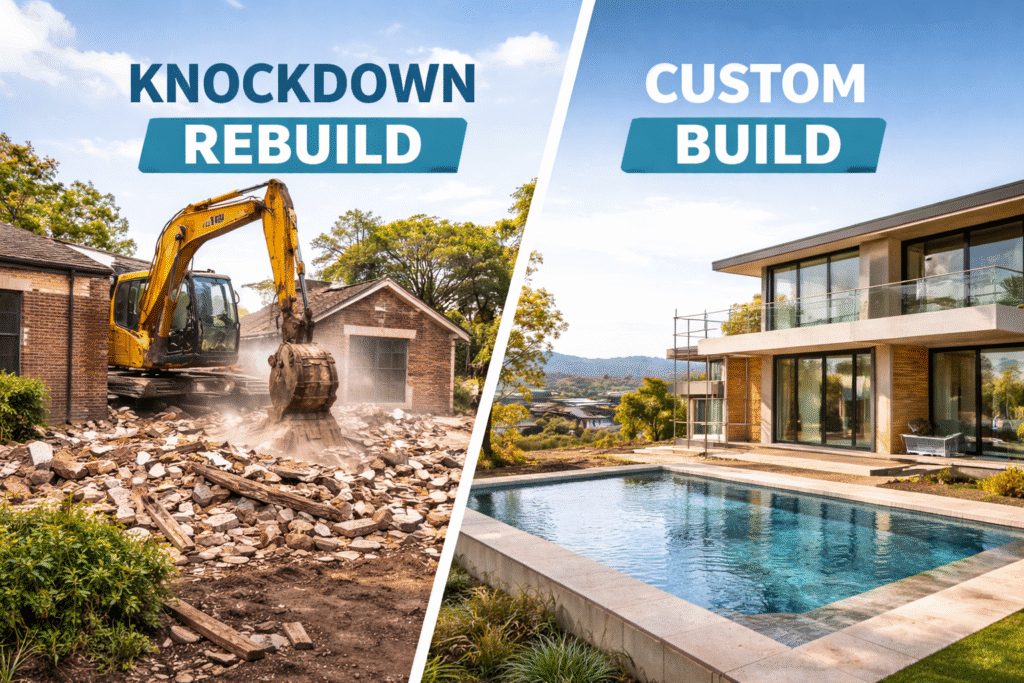 Knock-down rebuilt vs Custom Building