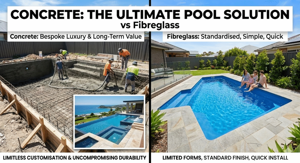 Concrete vs Fibreglass Pools in Canberra