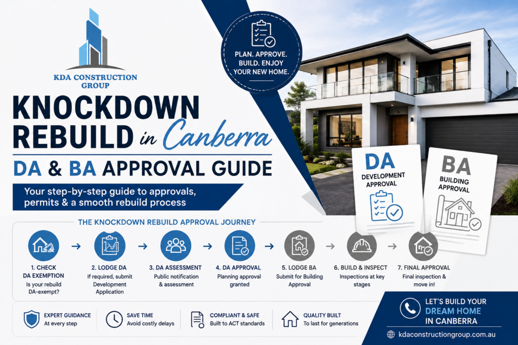 Knockdown rebuild in Canberra DA and BA approval guide