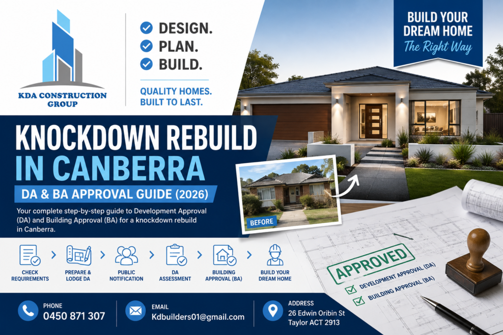 Knockdown Rebuild in Canberra: DA & BA Guide | KDA Construction Group